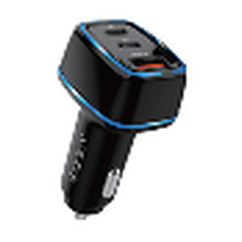 ACE-TEK 78W 3-Port Car Charger (2× PD USB-C + QC 3.0 USB-A)