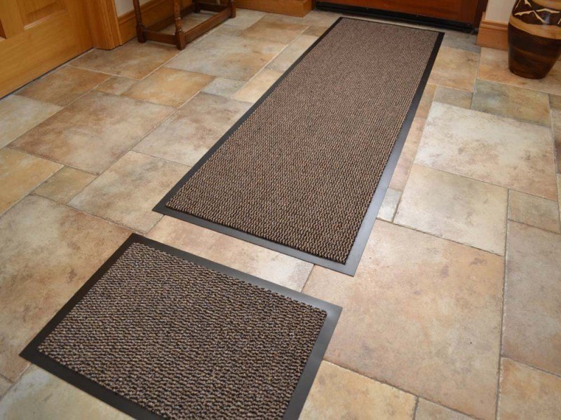 Beige Barrier Mat And Doormat Set (Kitchen Rugs)
