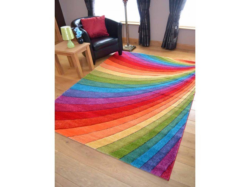 Candy Multicoloured Rainbow Design Rug