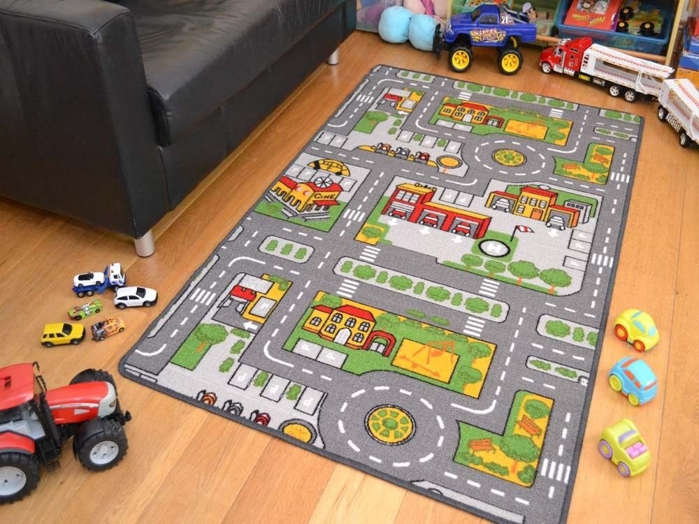 Children’s Grey Roads Floor Mat