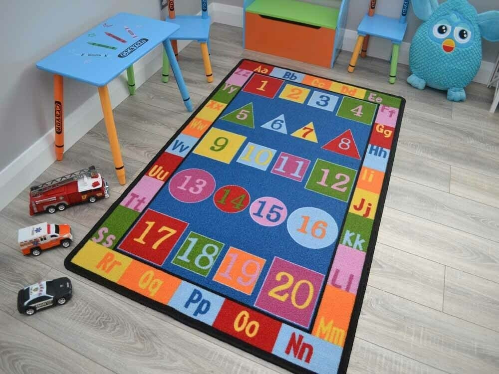 Children’s Numbered Shapes Alphabet Ruga