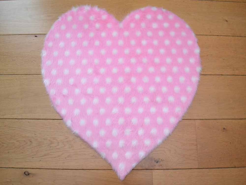 Children’s Pink Dotty Heart Rug