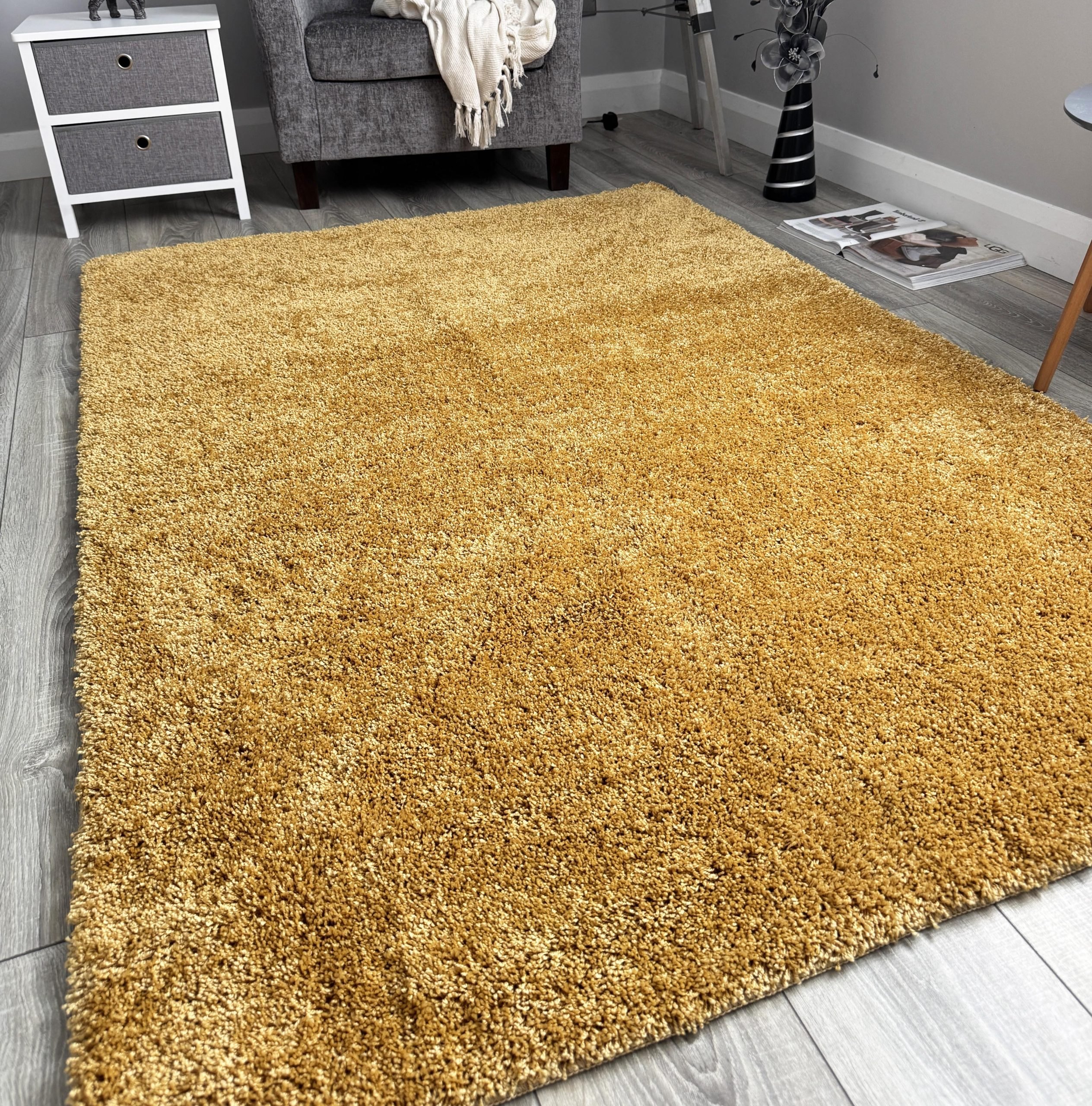 Gold Husky Thick Shaggy Machine Washable Rug (Bathroom - T0015)