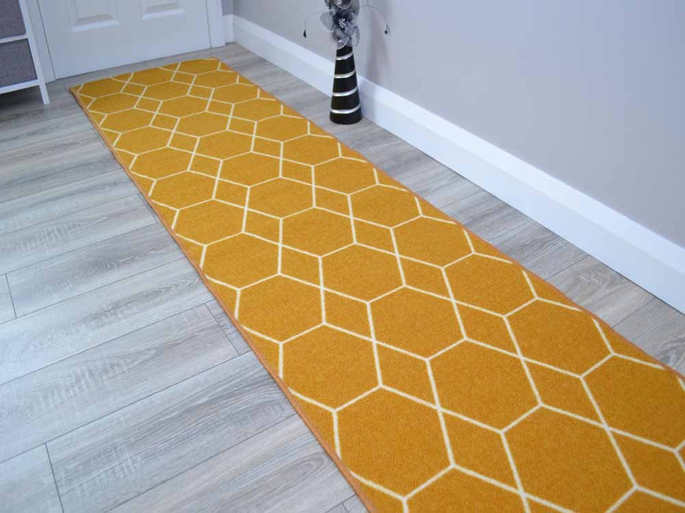 Riviera Hexagon Gold Cut To Length (Kitchen Rugs)