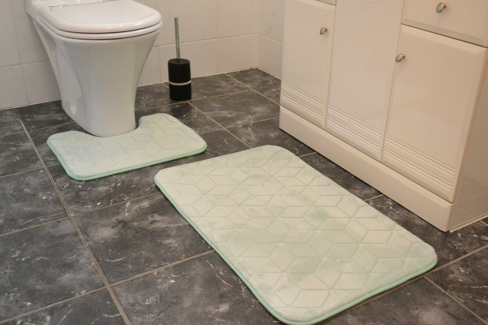 Duckegg Cubes Memory Foam Bath & Pedestal Mat