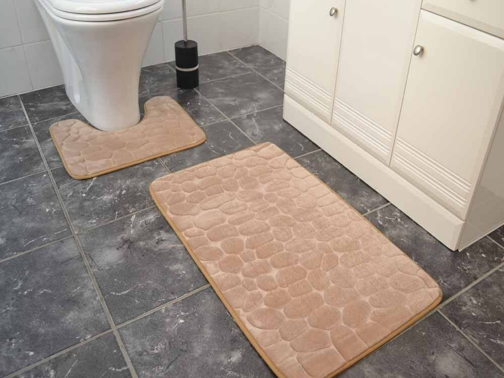 Natural Beige Pebble Bathroom Set