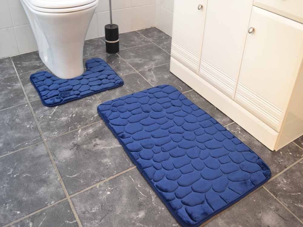 Navy Pebble Bathroom Set