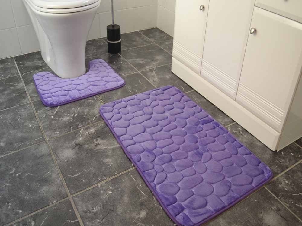 Purple Pebble Bathroom Set