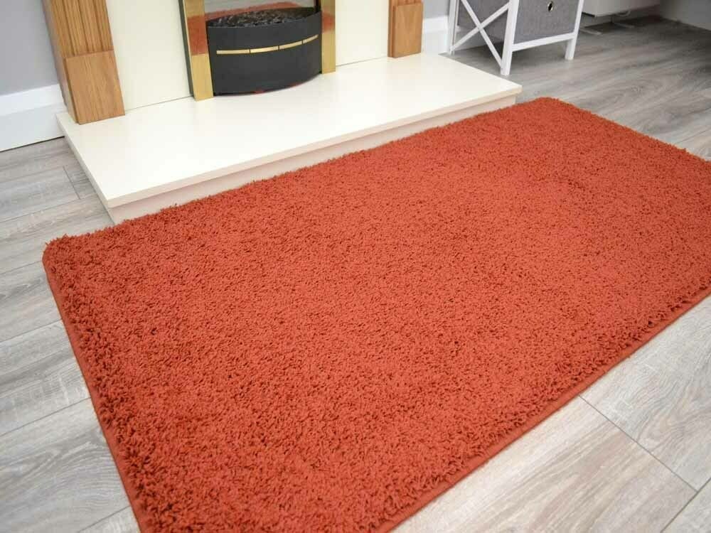 Rust Husky Thick Shaggy Machine Washable Rug (Bathroom)