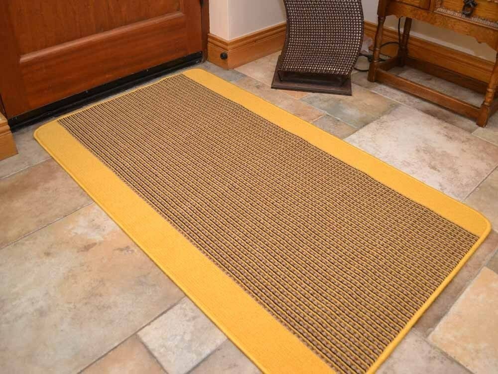 Ravenna Gold Machine Washable Floor Rug (Door Mats - M0049)