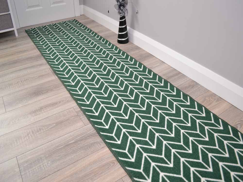 Riviera Herringbone Green Cut To Length