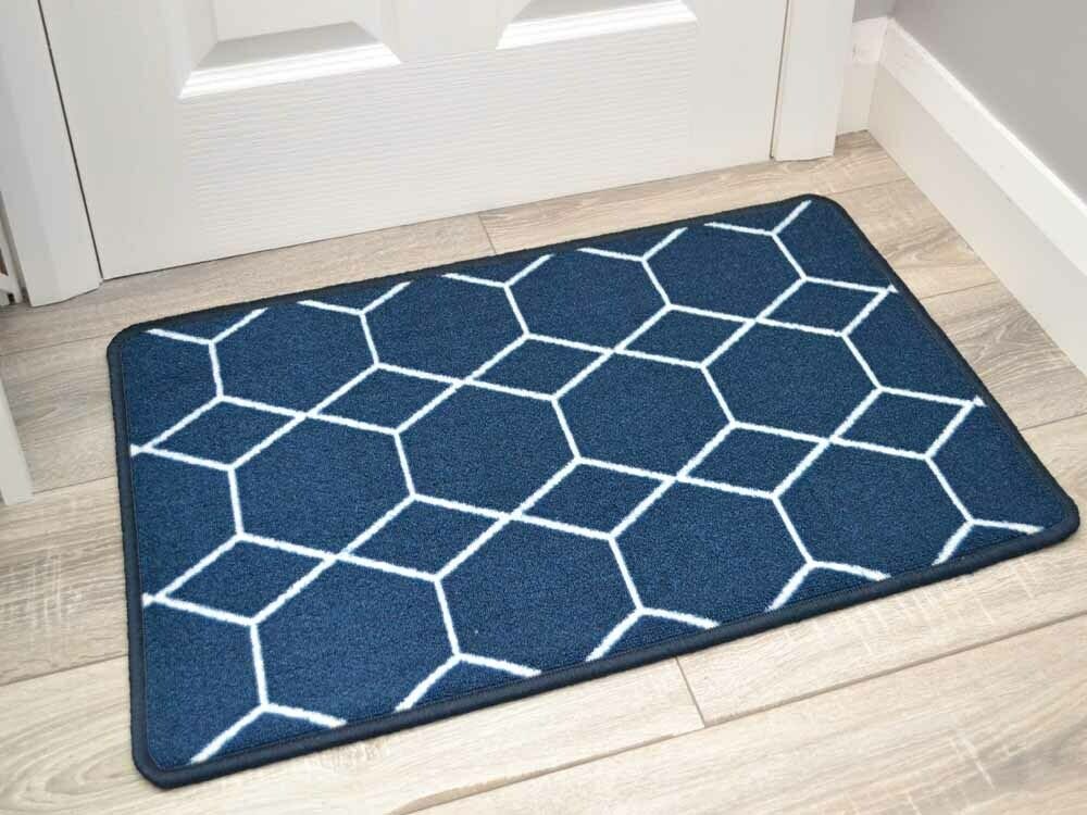 Riviera Hexagon Navy (Door Mats)