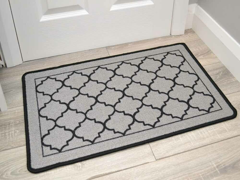 Riviera New Trellis Grey Black (Door Mats)