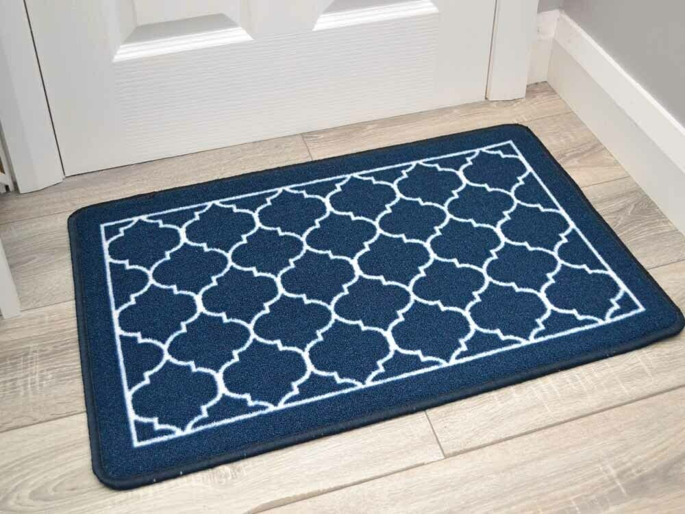 Riviera New Trellis Navy (Door Mats)