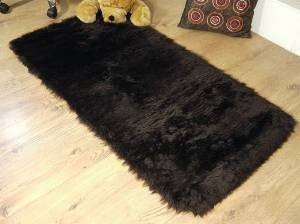 Chocolate Brown Faux Fur Sheepskin Style Rug