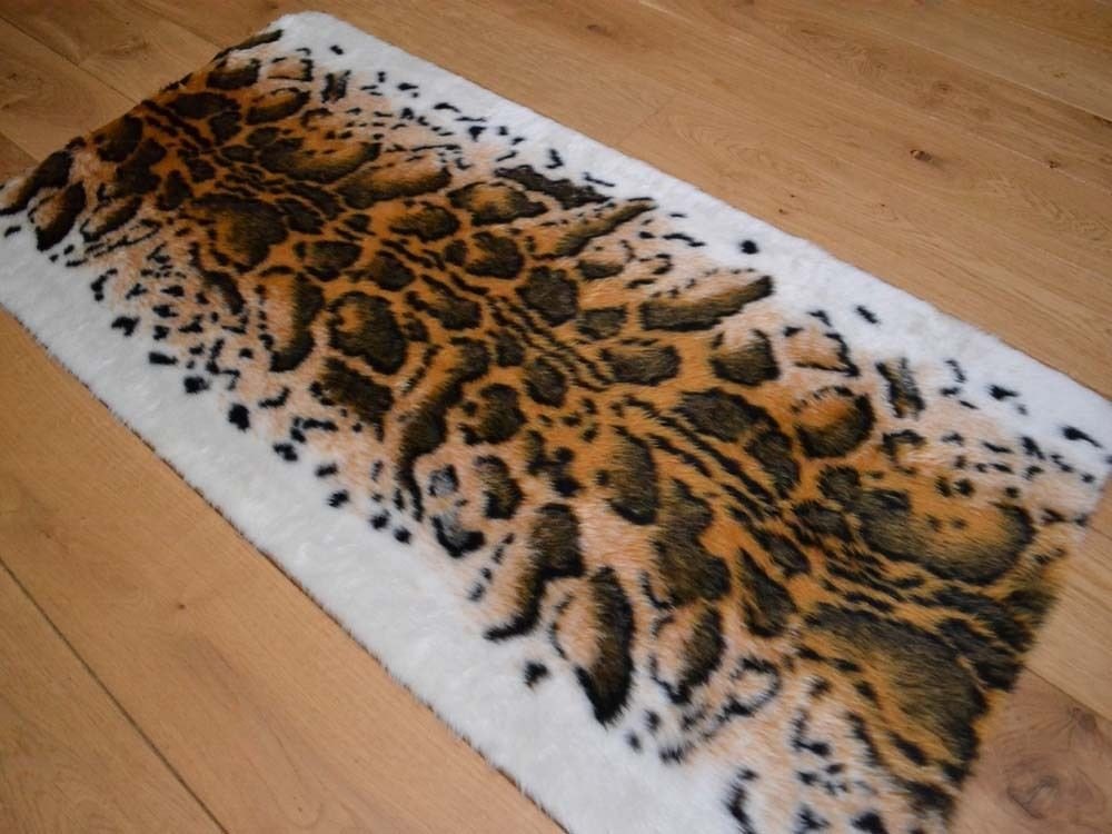 Faux Fur Animal Leopard Print Sheepskin Style Rug
