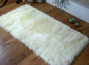 Ivory Cream Faux Fur Sheepskin Style Rug
