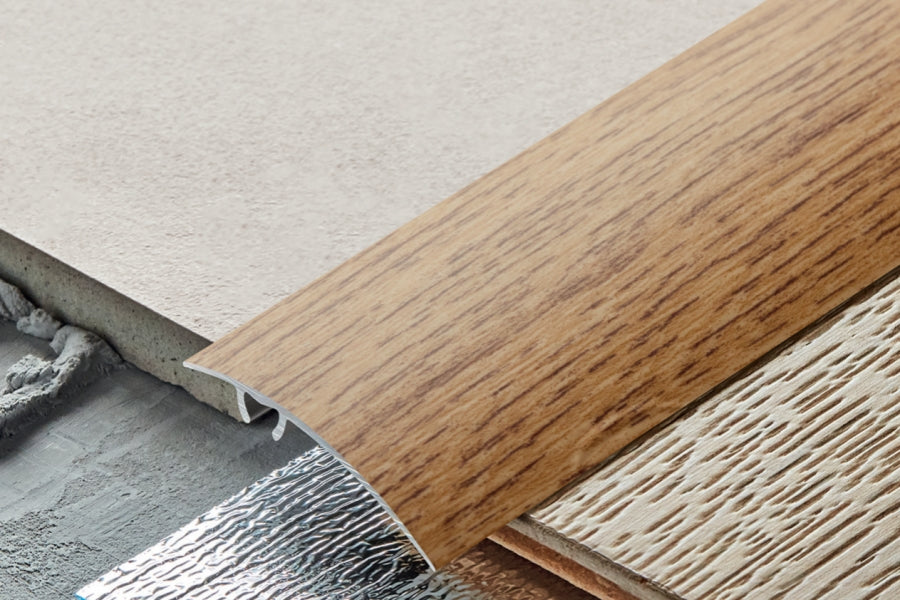 Aluminium Wood Effect Door Threshold Strip 47 MM x 930 MM Length Self-Adhesive Trim for Laminate Floors LW47 (Door Thresholds - CH093) #2772