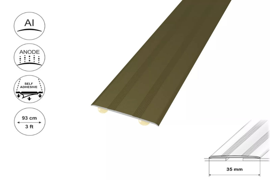 Self Adhesive Aluminium Door Threshold Strip 35 MM x 930 MM Length Anodised Transition Trim IP08S (Door Thresholds - ER093) #2803