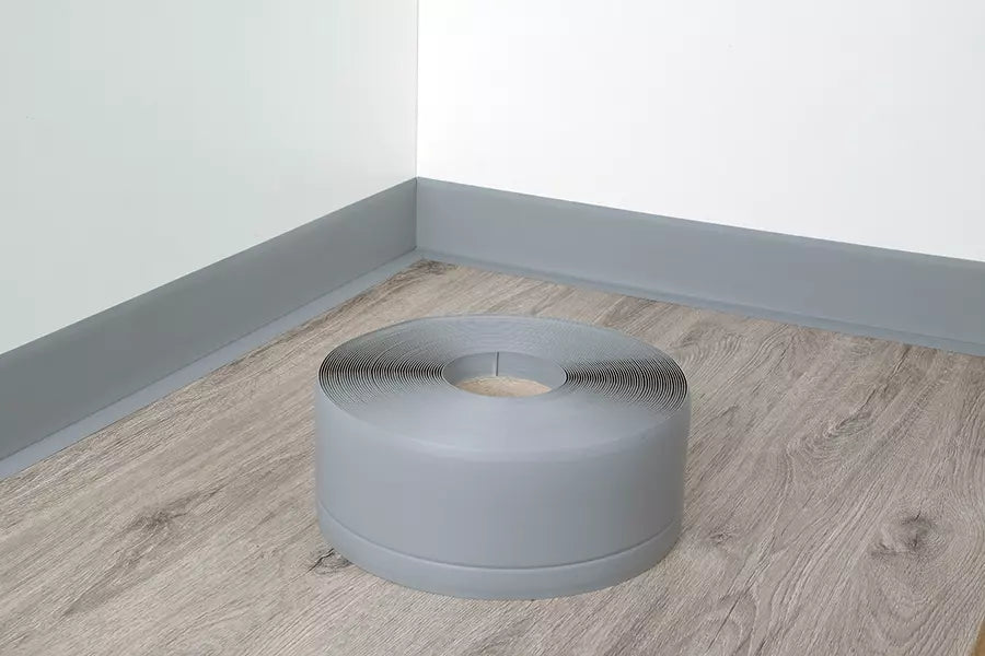 Flexible PVC Skirting Board 100x25 MM x 10 M Length Soft Trim Strip for Floor & Wall Edge Finishing