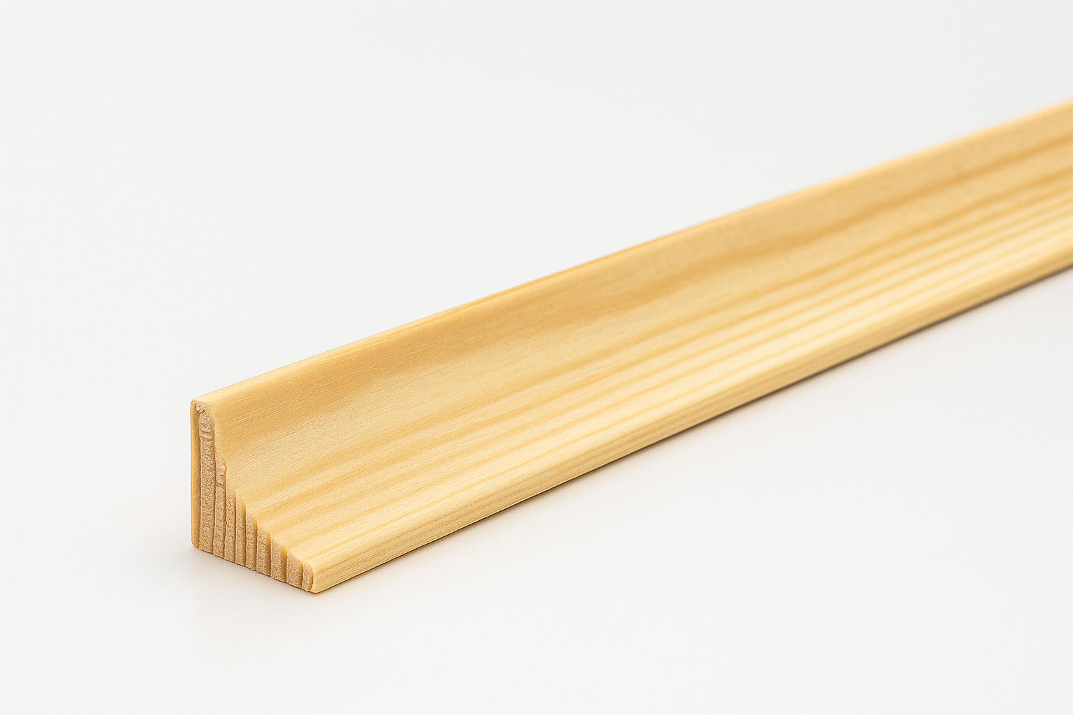 Pine Wood Scotia Trim 15x15 MM & 20x20 MM x 1 M & 2.4 M Length Natural Moulding Decorative Skirting Edge Strip (Skirting Board)