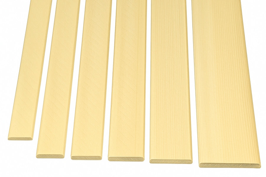 Flat Wood Beading Trim – Pine Flat Moulding Bar - 1m & 2.4m (Wooden Moulding & Profiles)