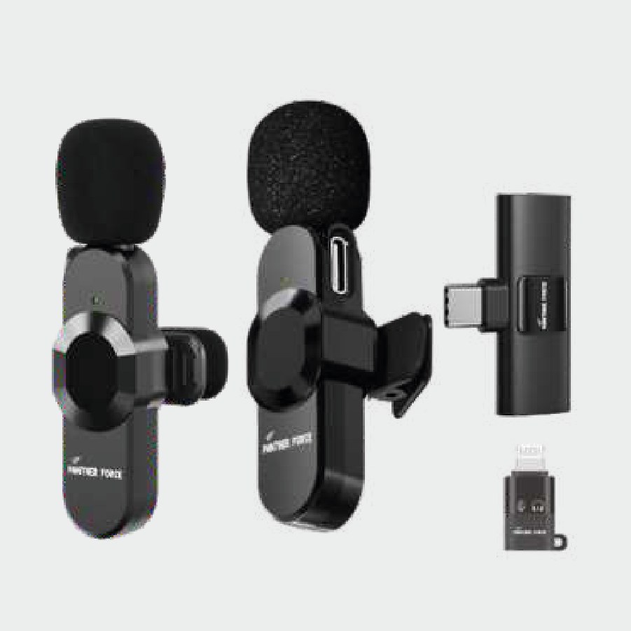Panther Force Clear Sound Dual Wireless Microphones – Dual Compatible USB-C & Apple