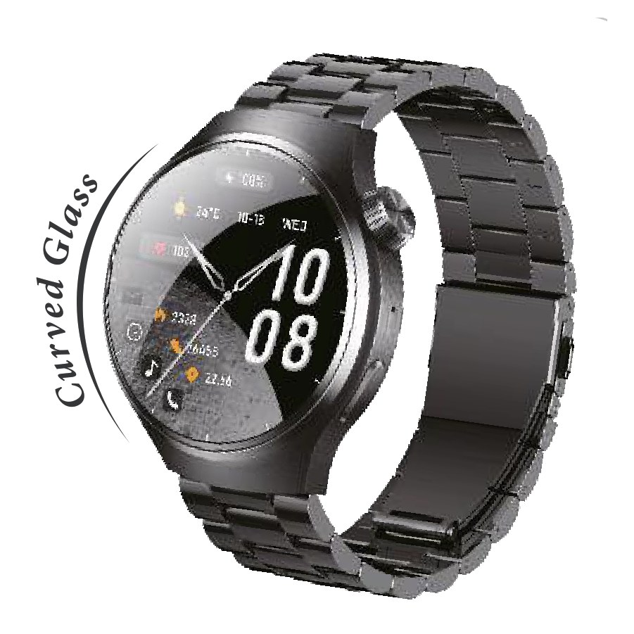 Panther Force Multi Function Smart Watch (Curved Glass, Metal Strap)