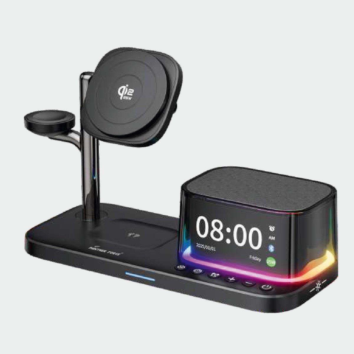 Signature Premium Multi-Device Wireless Charging Station with Clock