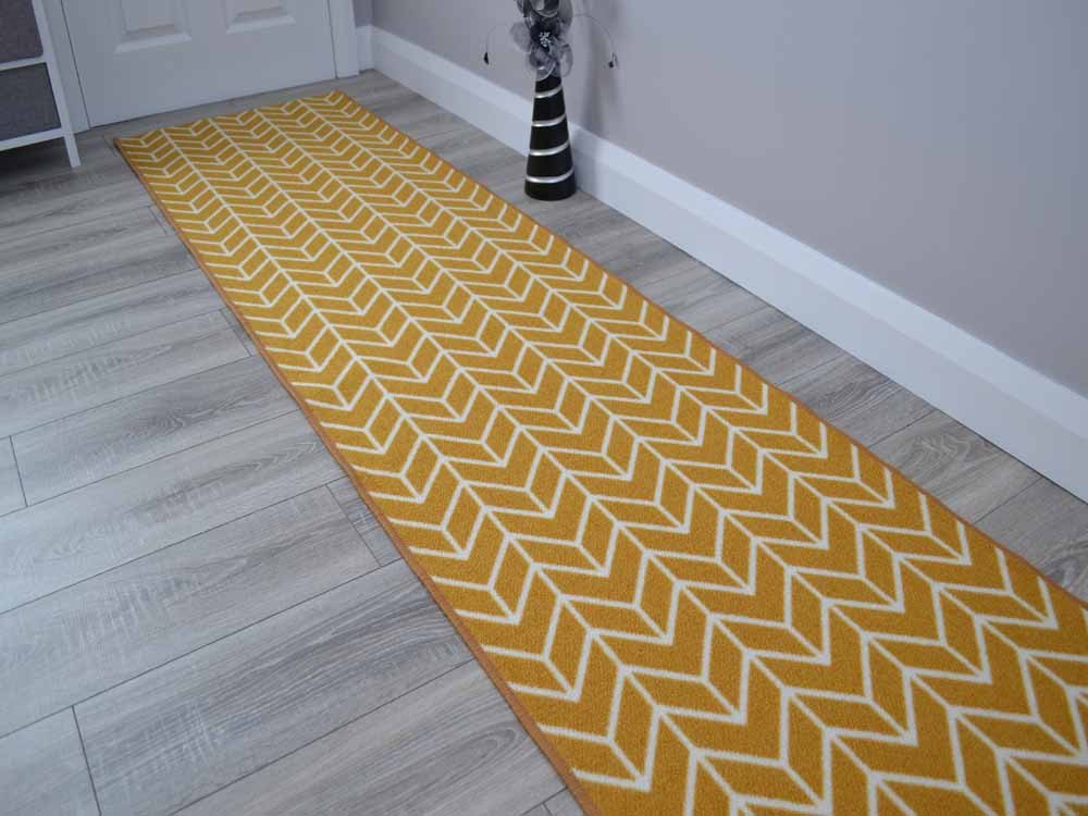 Riviera Herringbone Gold Cut To Length (Kitchen Rugs)