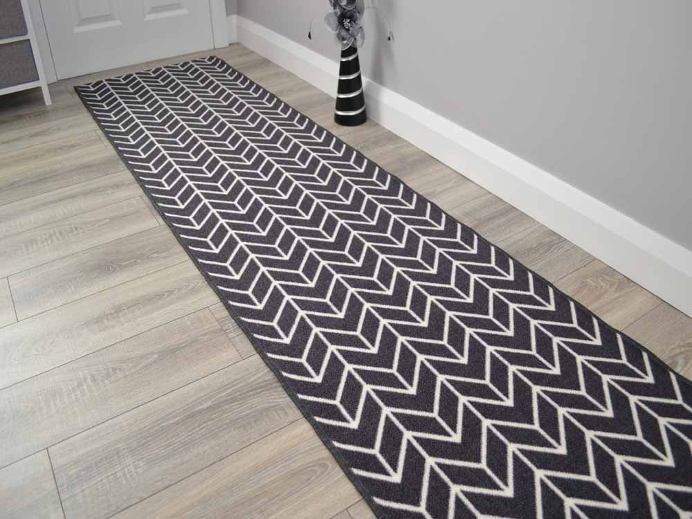 Riviera Herringbone Grey Cut To Length (Kitchen Rugs)