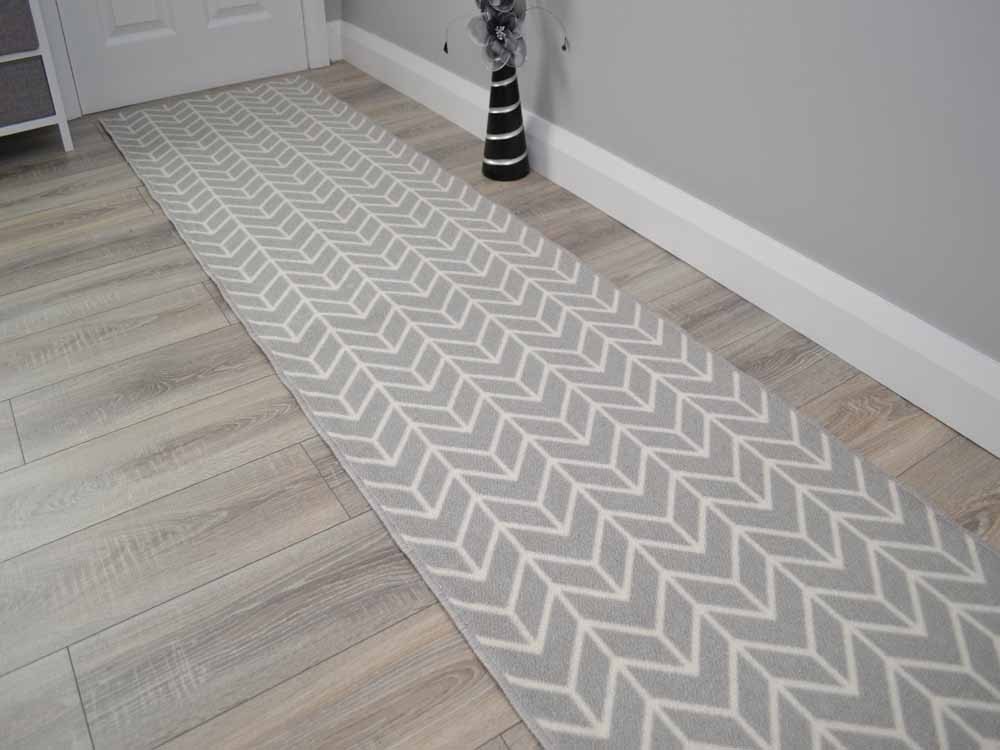 Riviera Herringbone Silver Cut To Length (Kitchen Rugs)
