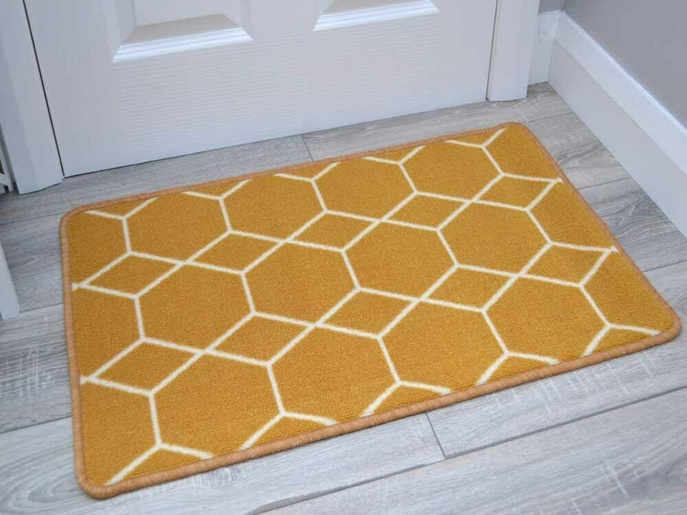 Riviera Hexagon Gold (Kitchen Rugs)